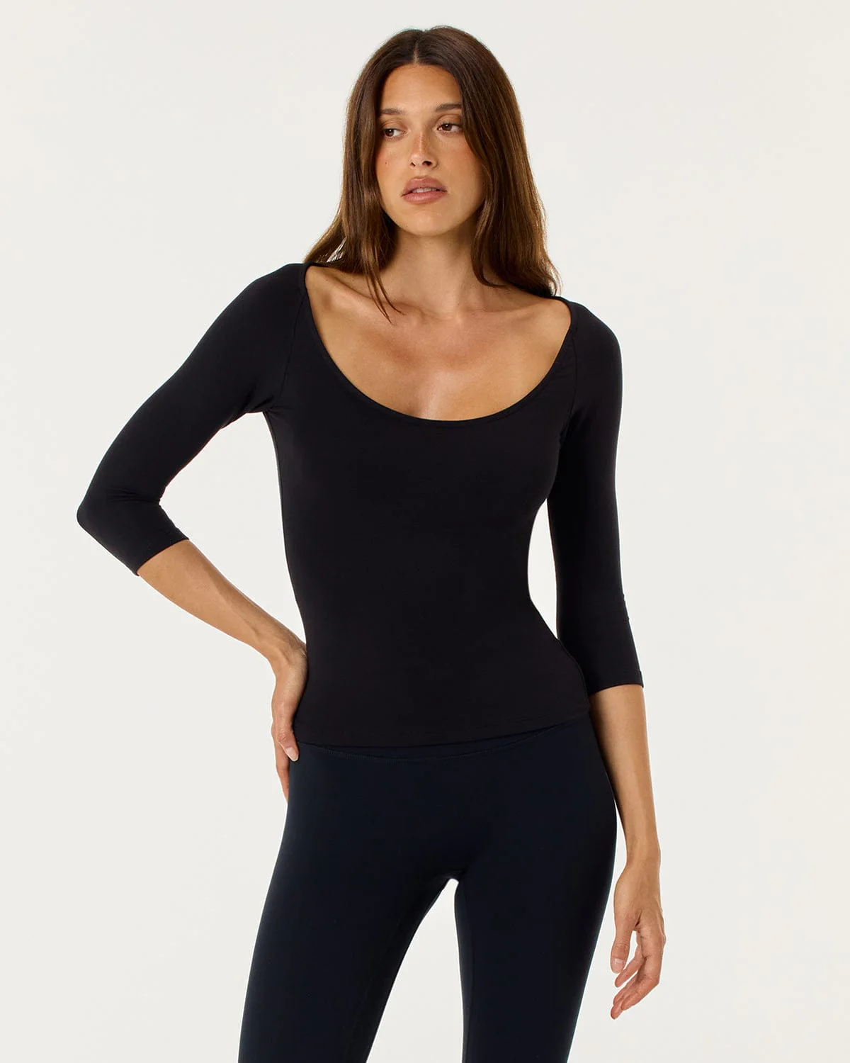 3/4 Sleeve Top | Black - Image 2