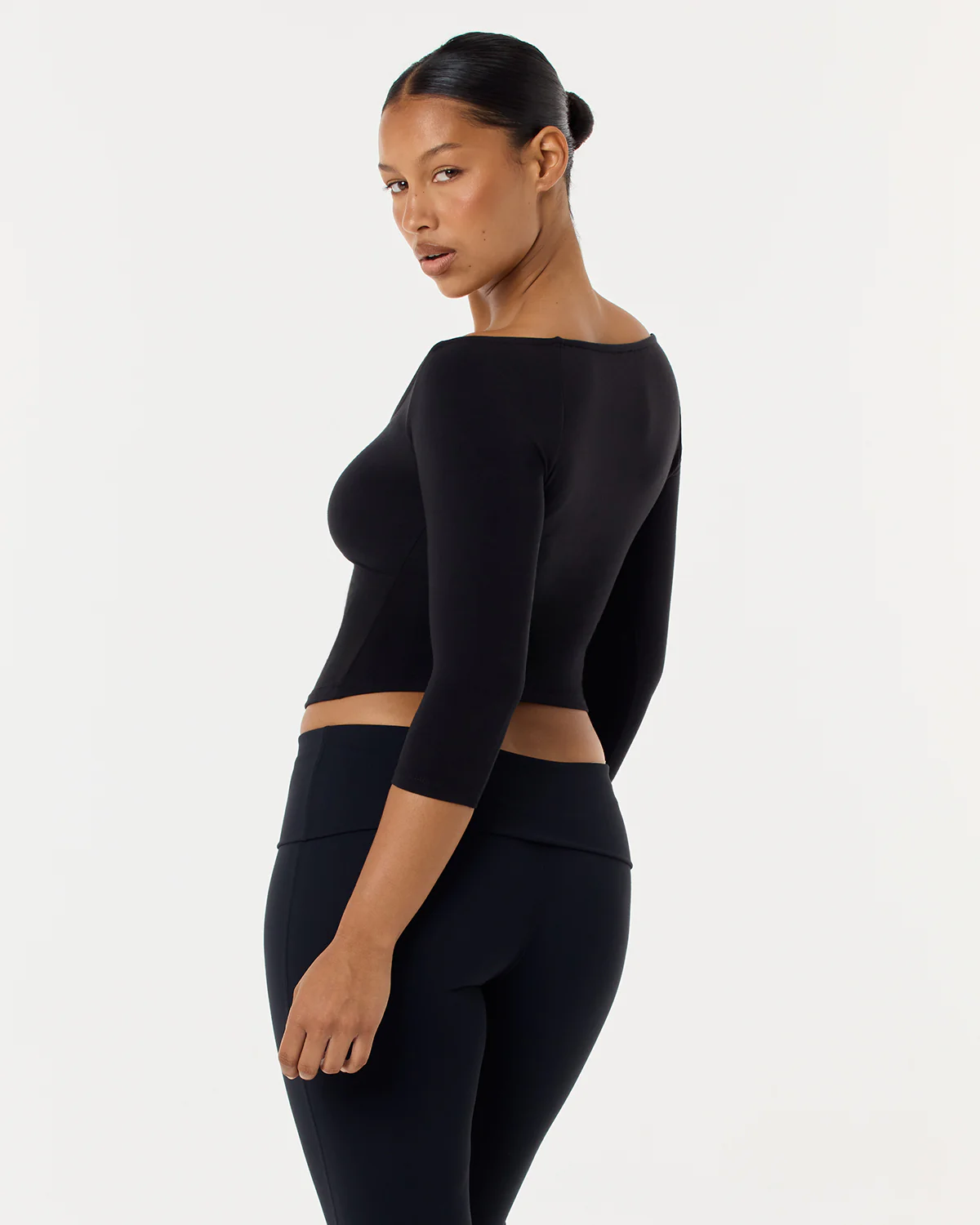 3/4 Sleeve Top | Black - Image 8