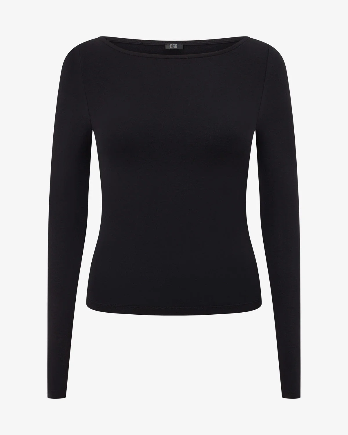 Boat Neck Long Sleeve Top | Black - Image 4