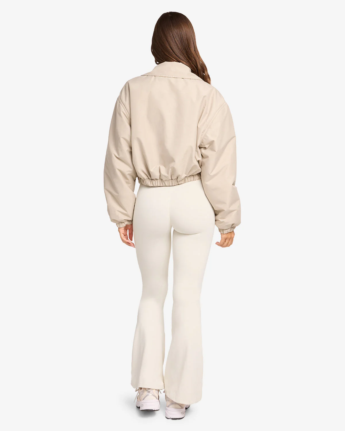 Cropped Oversized Bomber Jacket | Fawn - Image 12