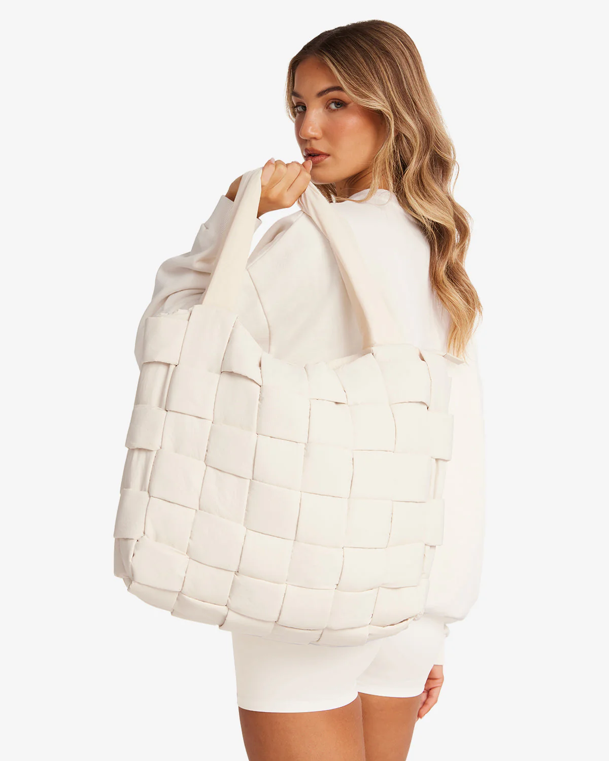 Puffer Tote Bag | Vanilla - Image 7