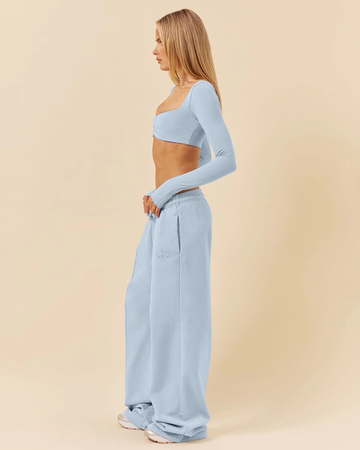 CSB Wide Leg Sweatpant | Dusty Blue - Image 4