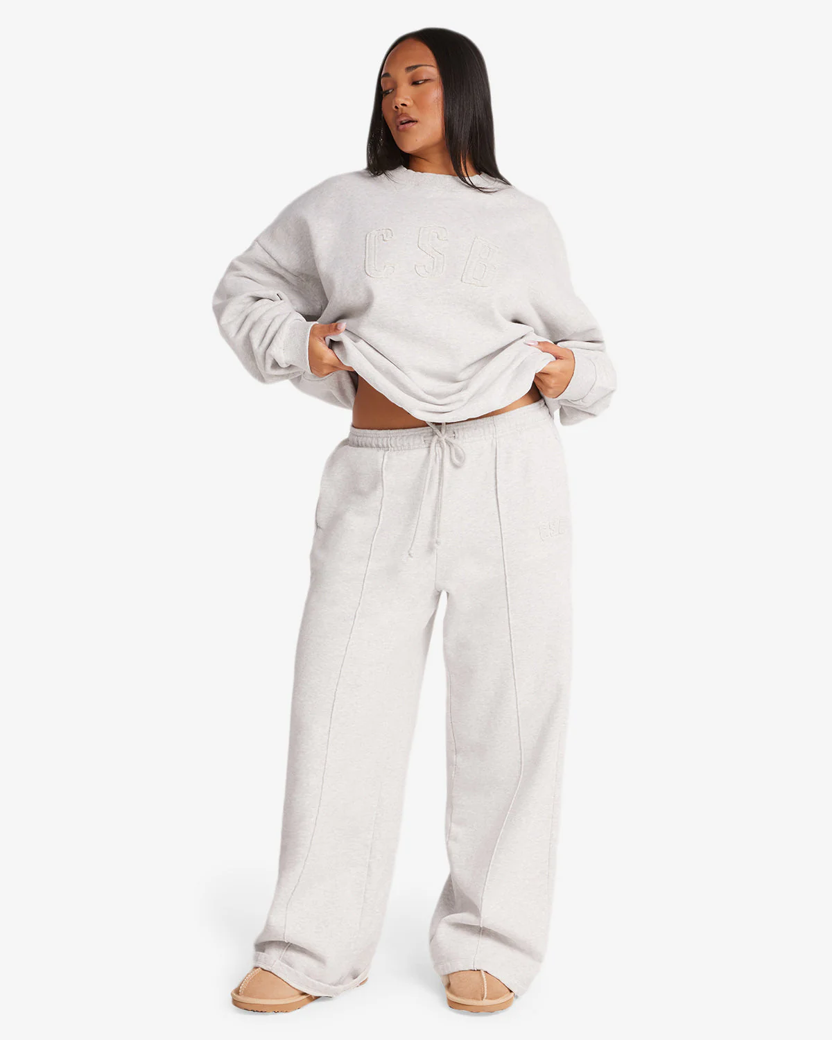 CSB Wide Leg Sweatpant | Snow Marl - Image 10