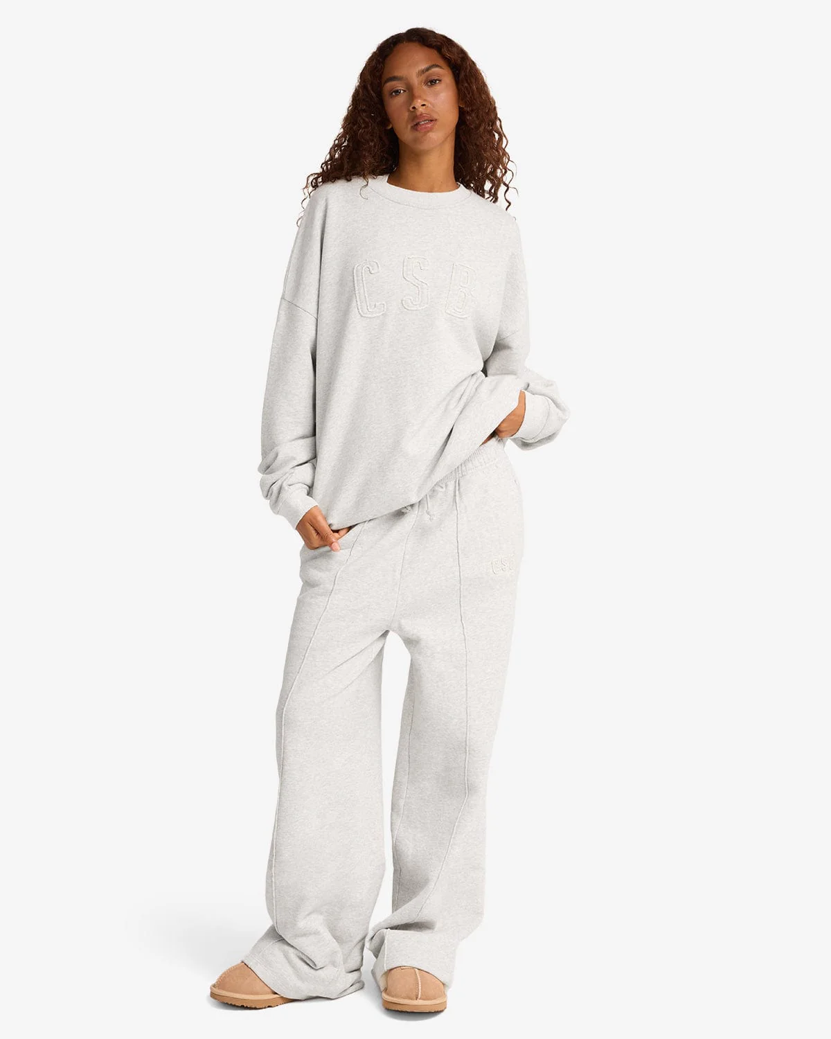 CSB Wide Leg Sweatpant | Snow Marl - Image 4