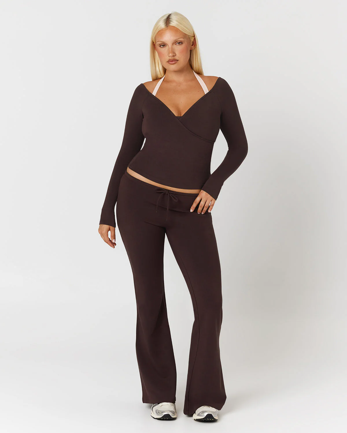 Drawstring Flare Pants | Espresso - Image 3