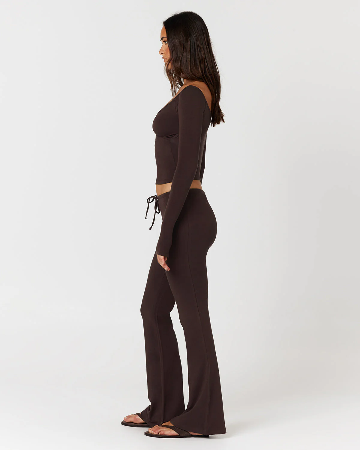 Drawstring Flare Pants | Espresso - Image 7