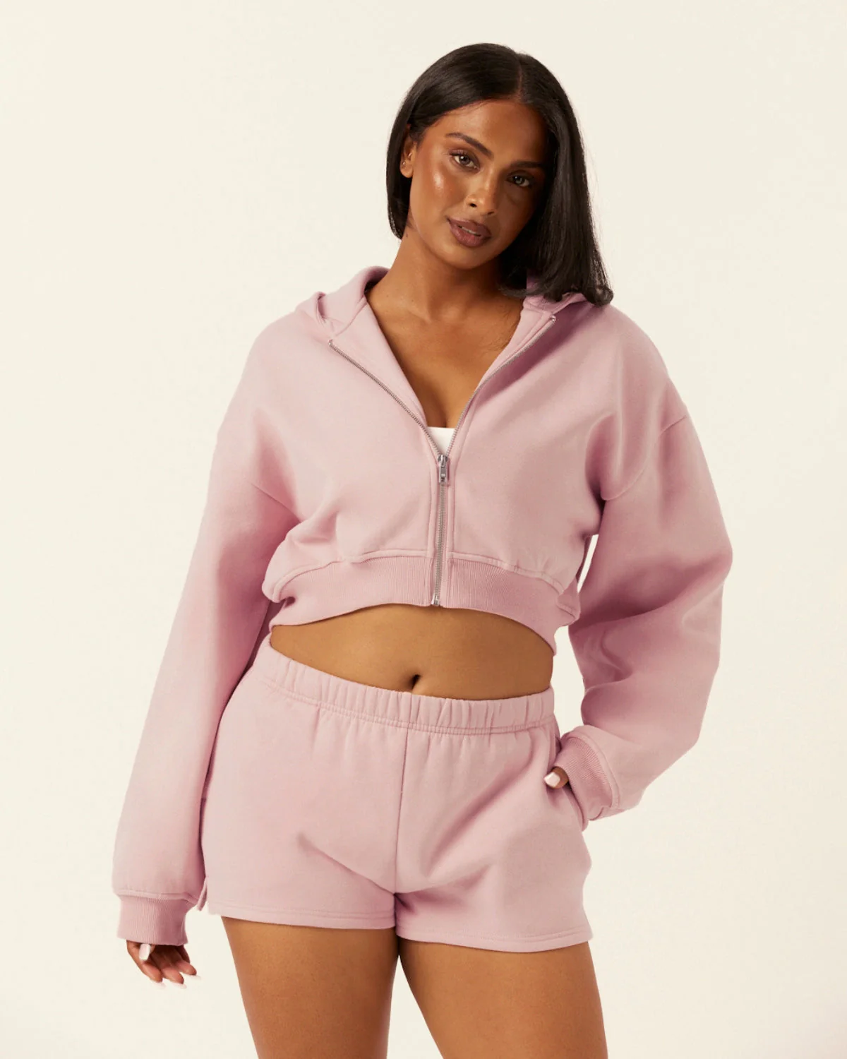 Fleece Sweat Shorts | Dusty Pink - Image 5
