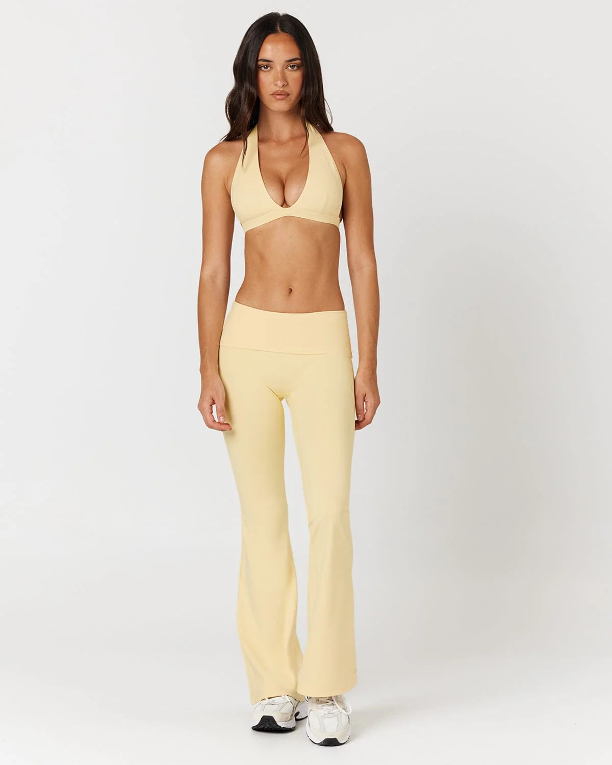 Form Invisible Scrunch Flare Fold Over Leggings | Butter - Image 4