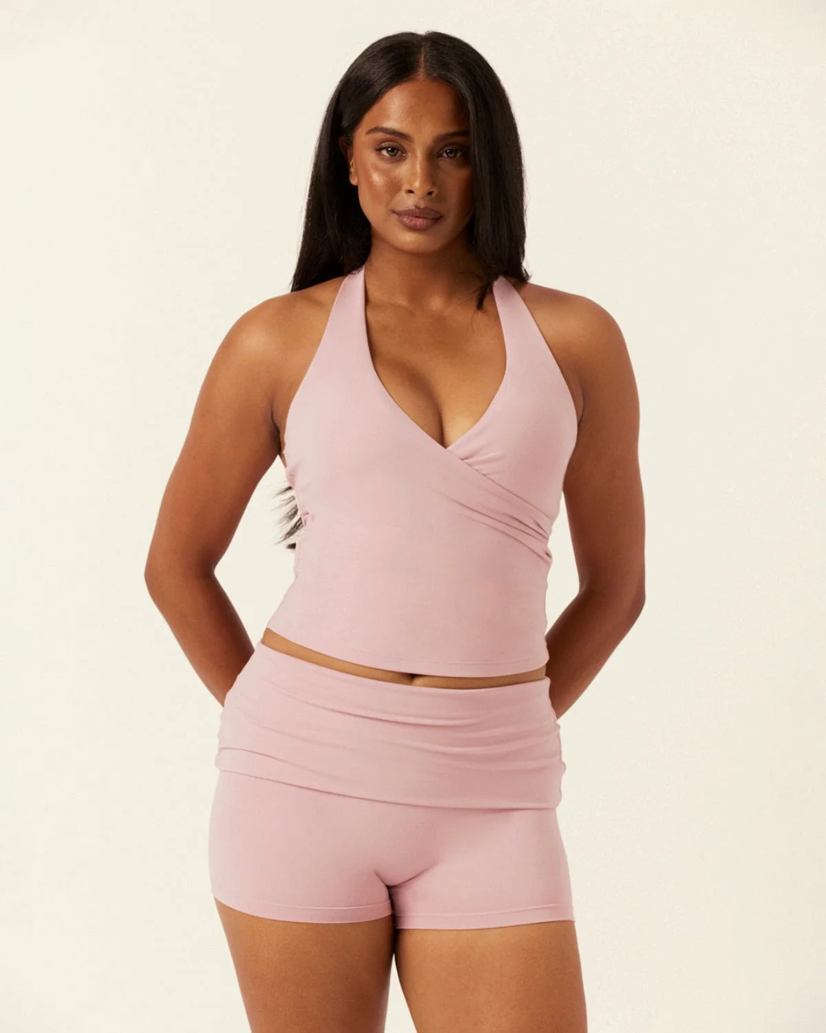 Form Invisible Scrunch Fold Over Shorts 3" | Dusty Pink - Image 7