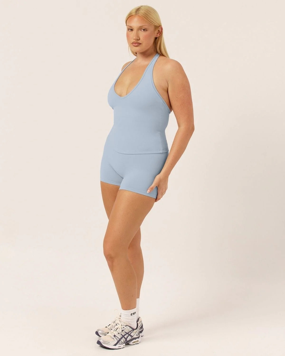 Form Invisible Scrunch Shorts 4" | Dusty Blue - Image 7