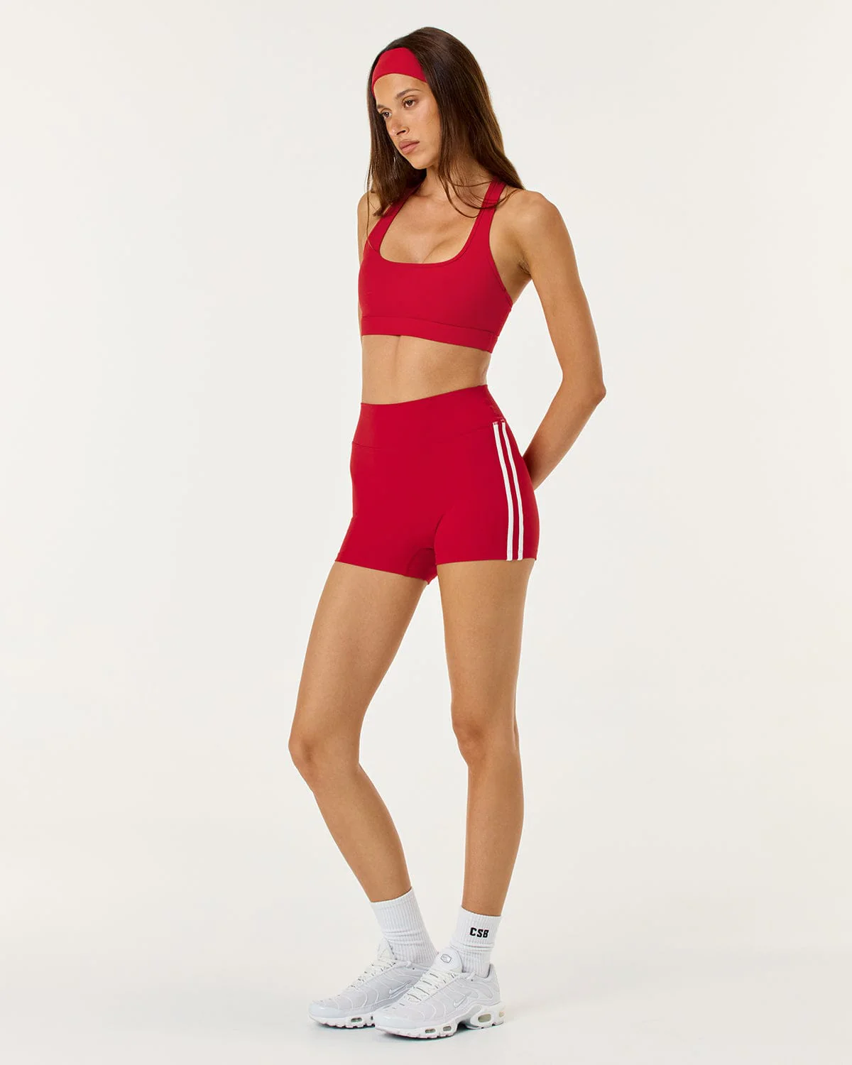 Form Invisible Scrunch Stripe Shorts 3" | Chilli - Image 4