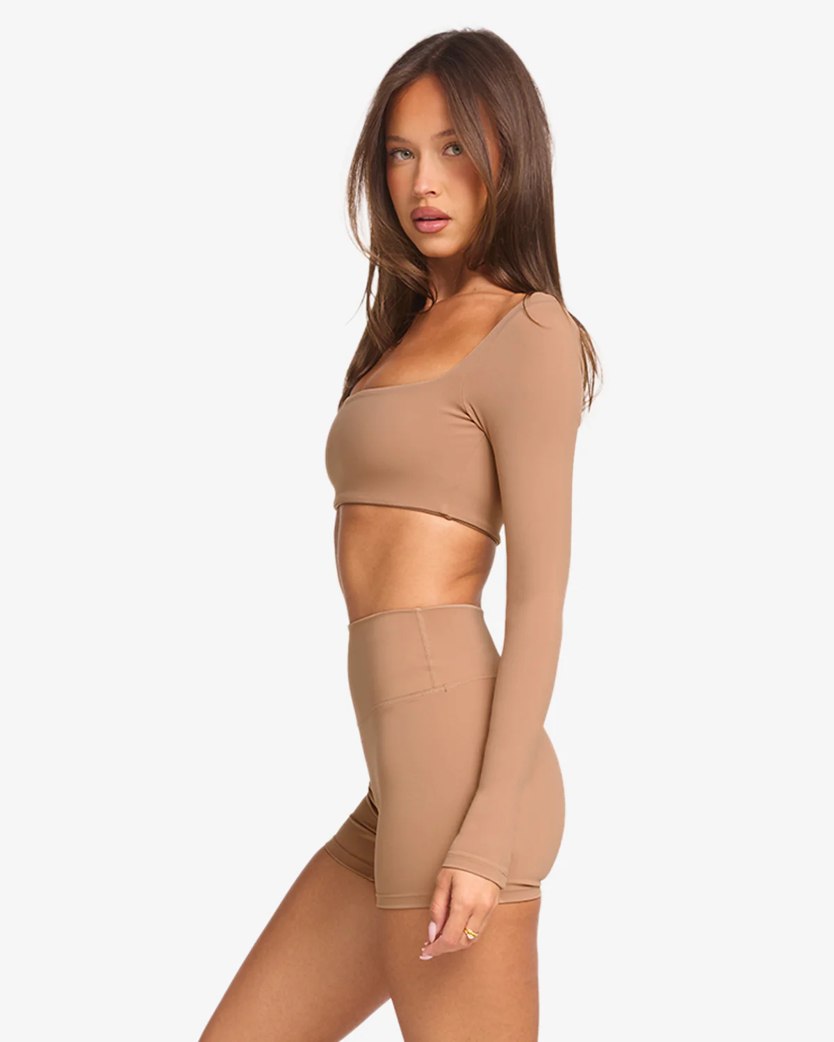 Freedom Scoop Long Sleeve Crop | Toffee - Image 3