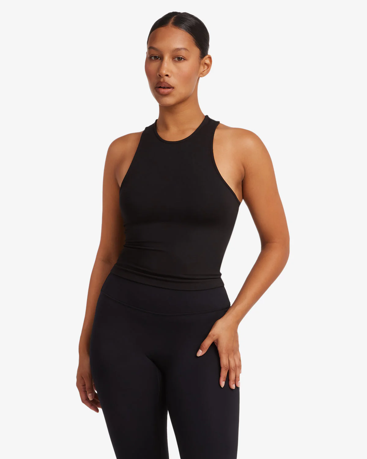 Longline High Neck Tank | Black - Image 6