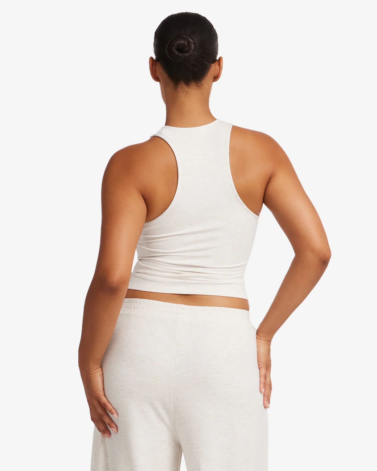 Longline High Neck Tank | Oat - Image 8