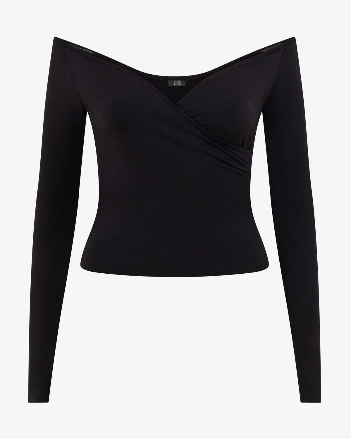 Off Shoulder Wrap Top | Black - Image 7