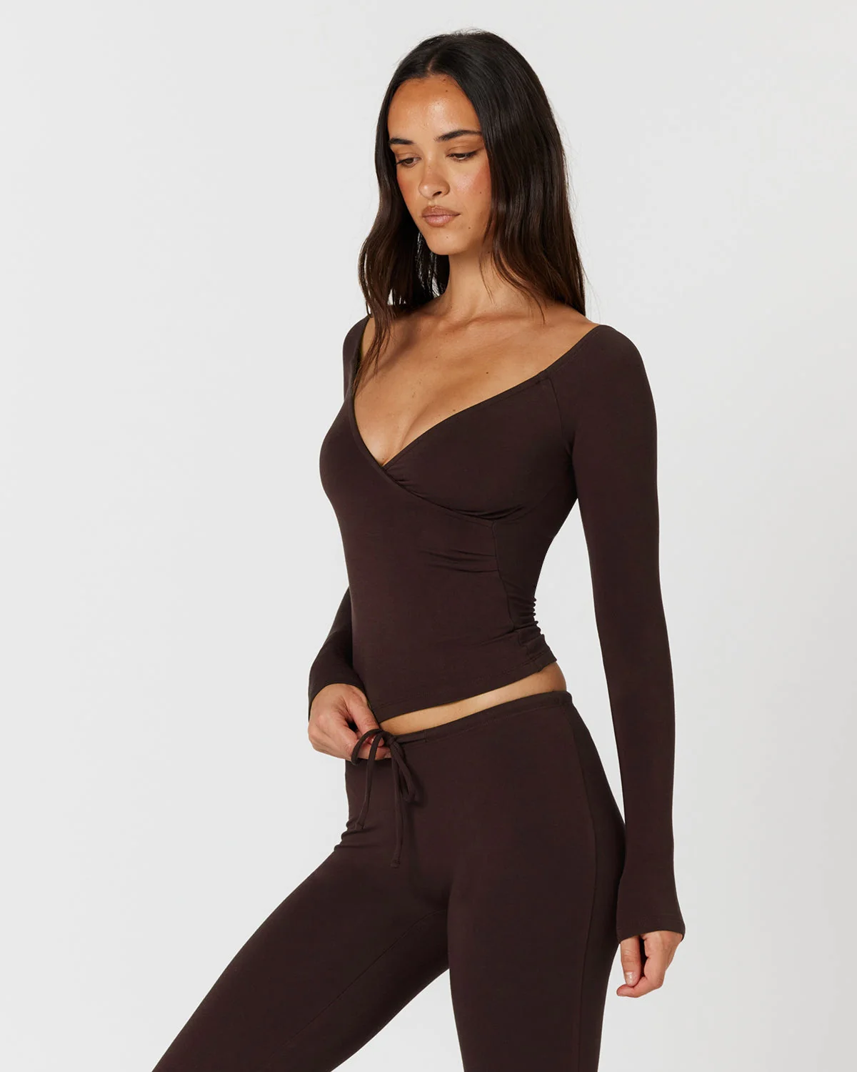Off Shoulder Wrap Top | Espresso - Image 4