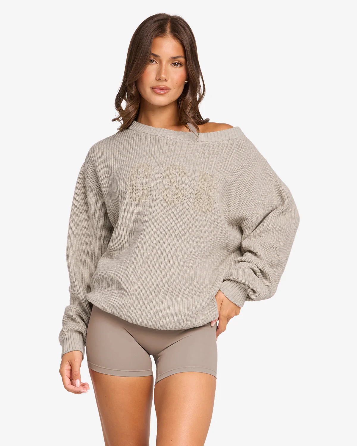 Off Shoulder Knit Sweater | Oak - Image 13