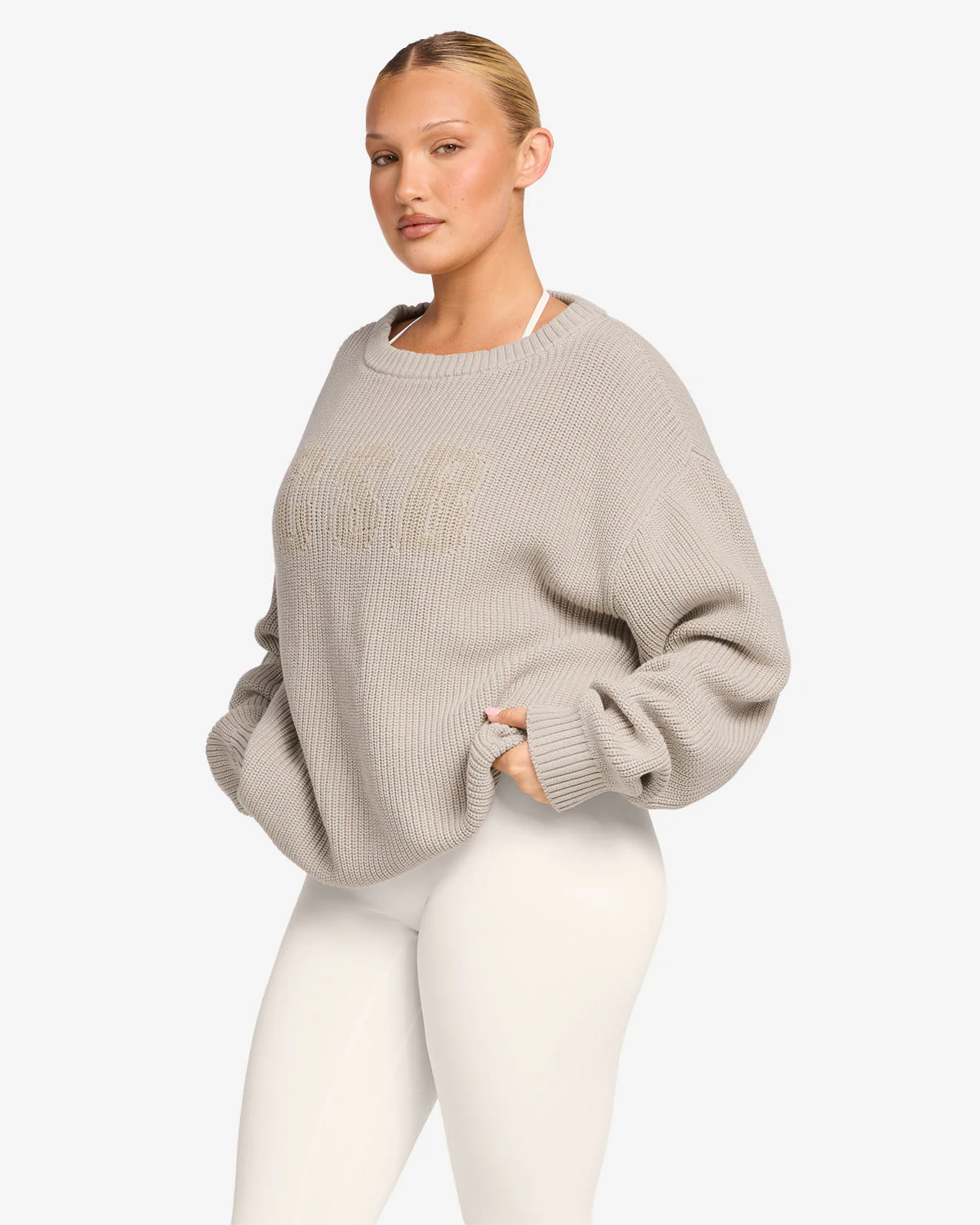 Off Shoulder Knit Sweater | Oak - Image 8