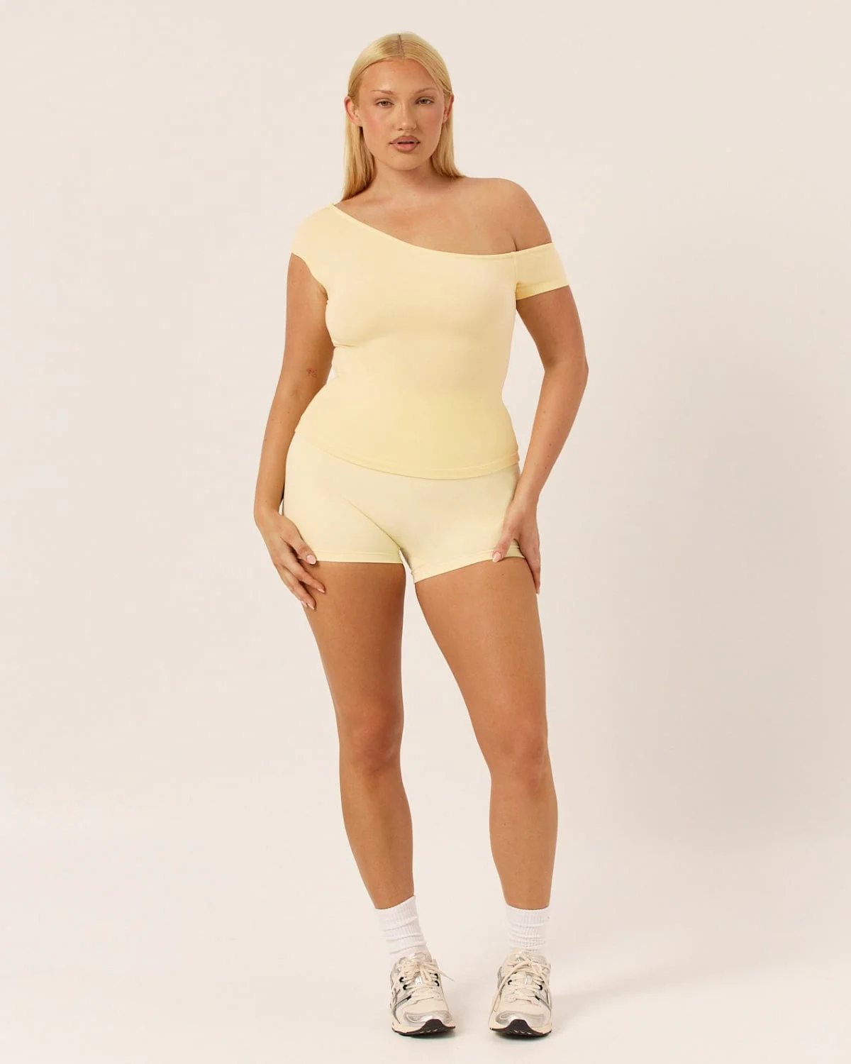 One Shoulder Capped Sleeve Top | Butter - Image 3