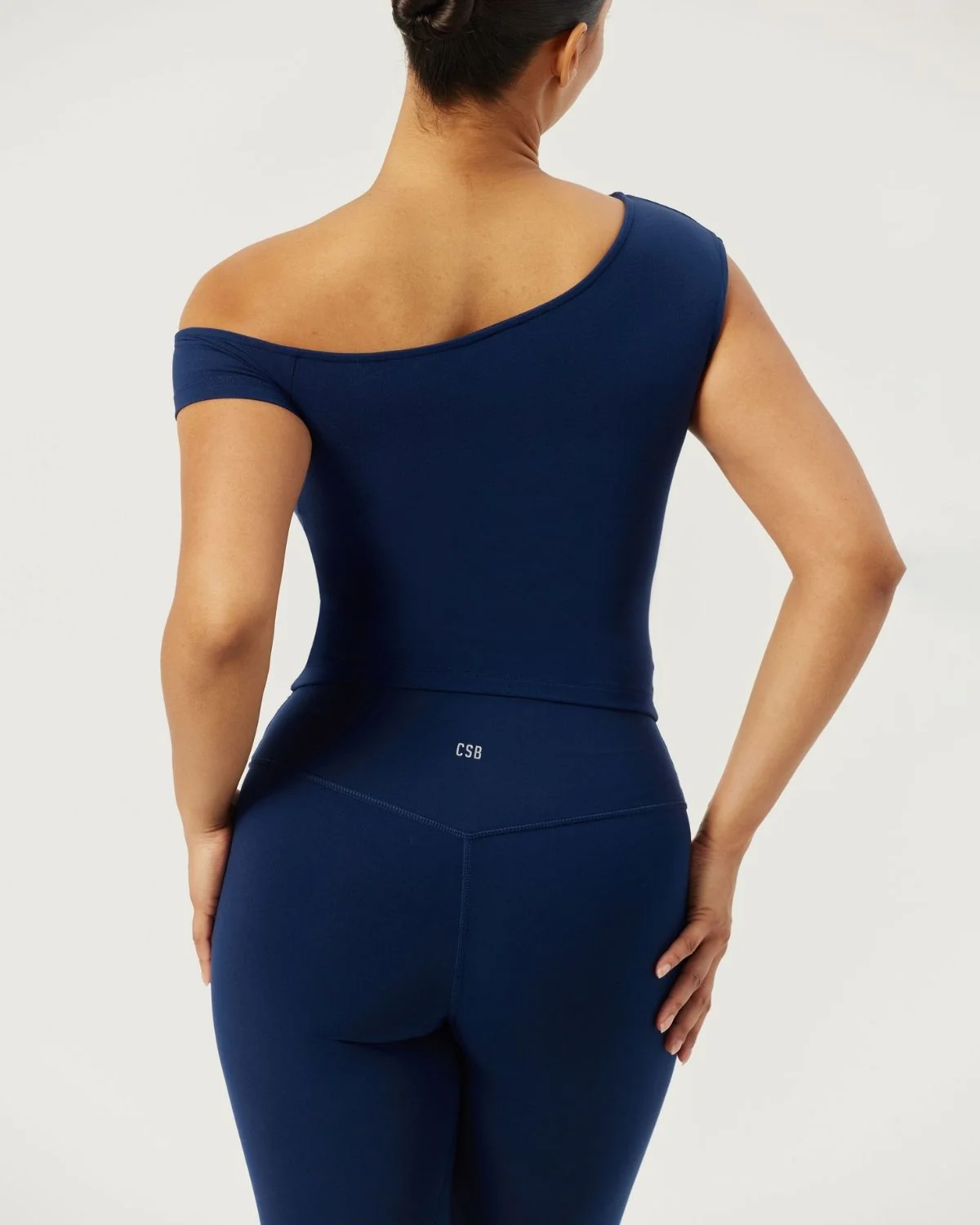 One Shoulder Capped Sleeve Top | Navy - Image 5