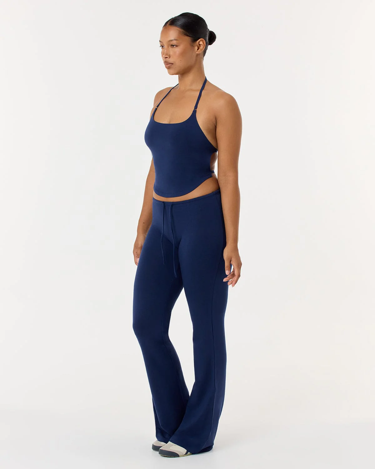 Open Back Halter Top | Navy - Image 5
