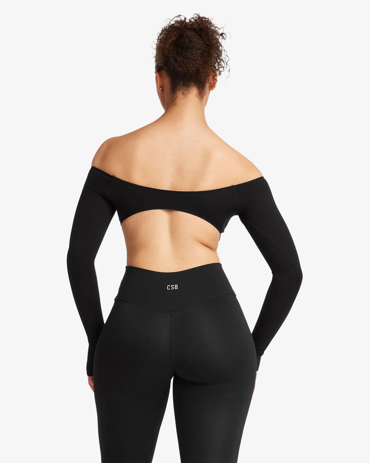 Open Back Long Sleeve Top | Black - Image 12