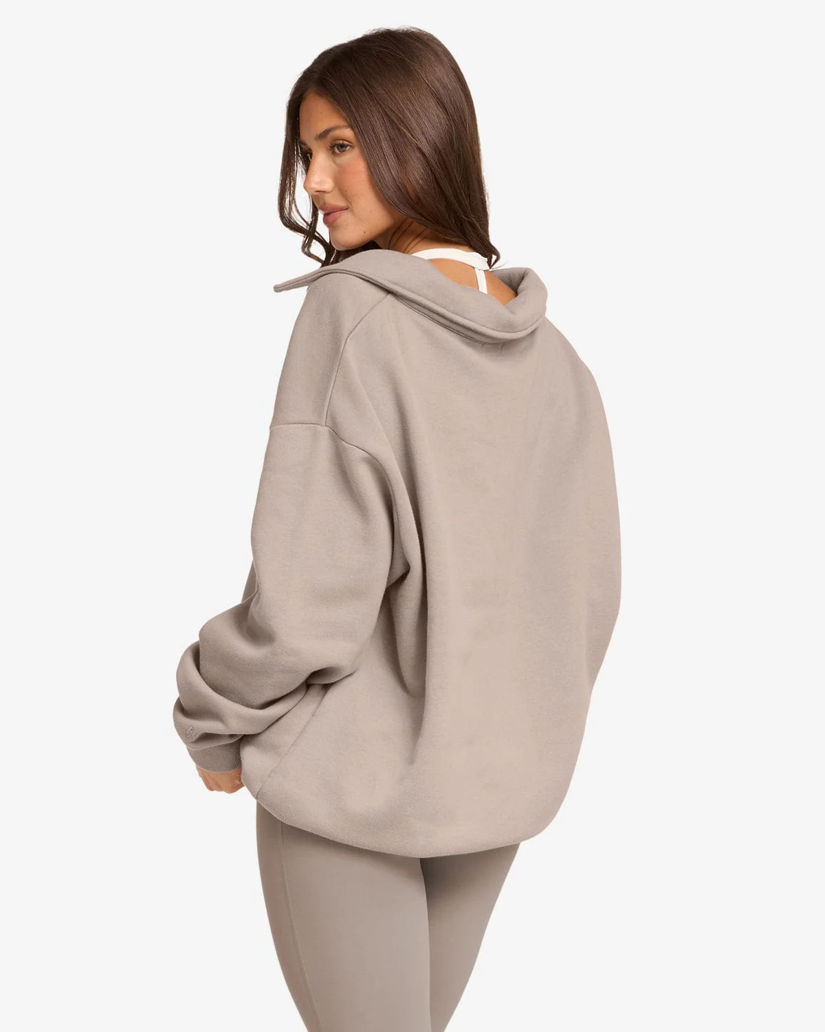 Open Collared Sweater | Latte - Image 10