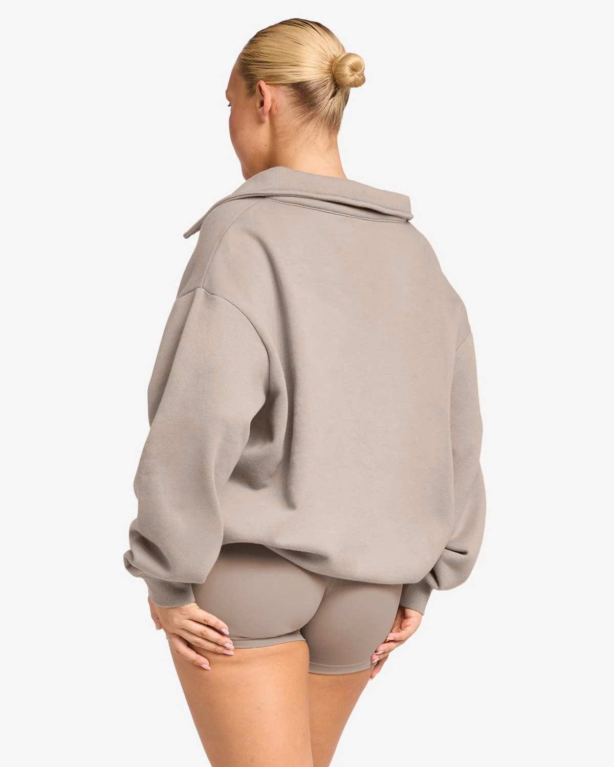 Open Collared Sweater | Latte - Image 6
