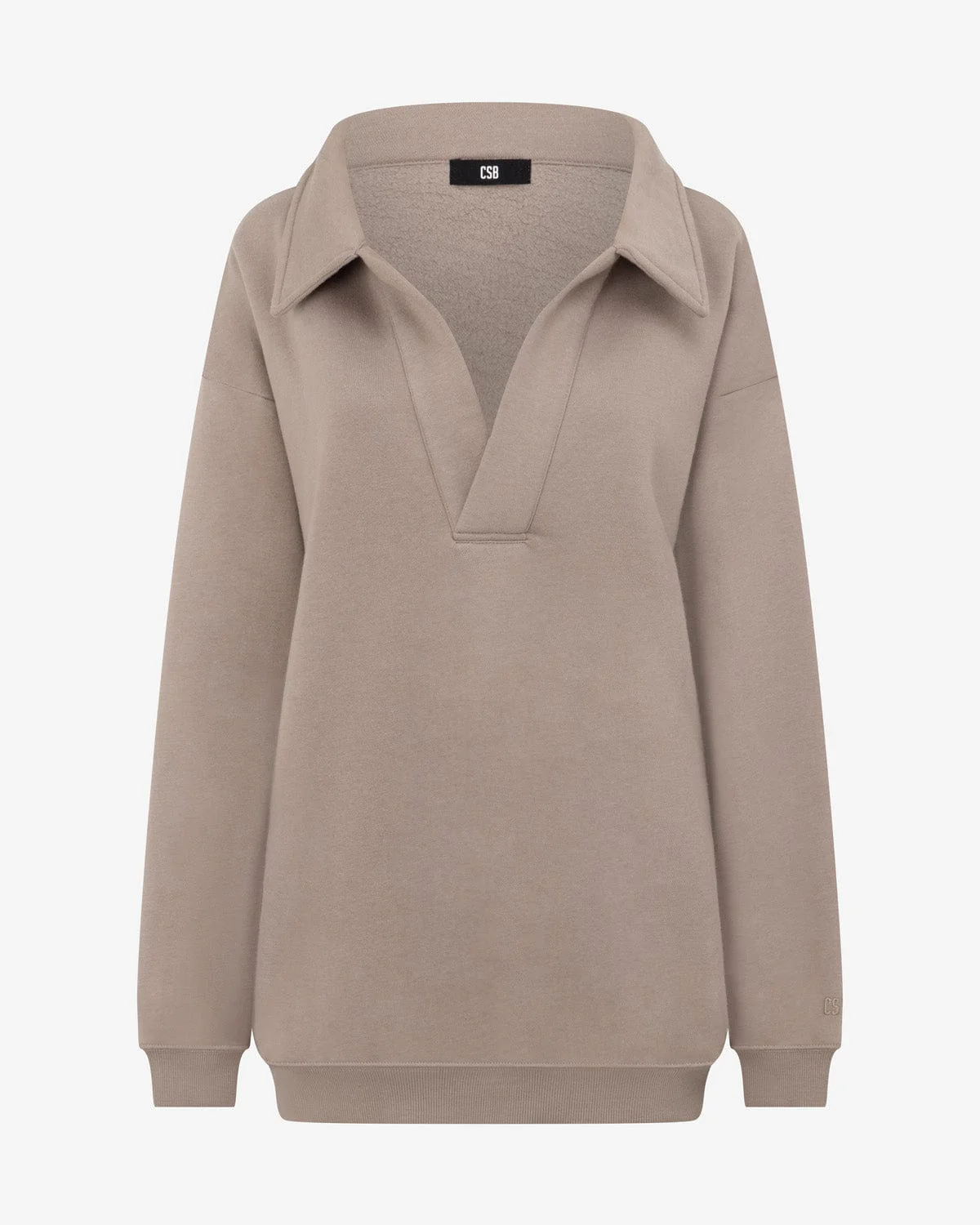 Open Collared Sweater | Latte - Image 7