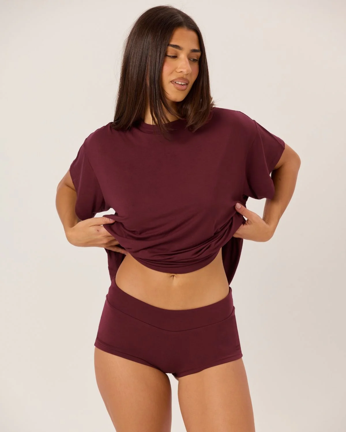 Oversized Sleep Tee | Burgundy - Image 3