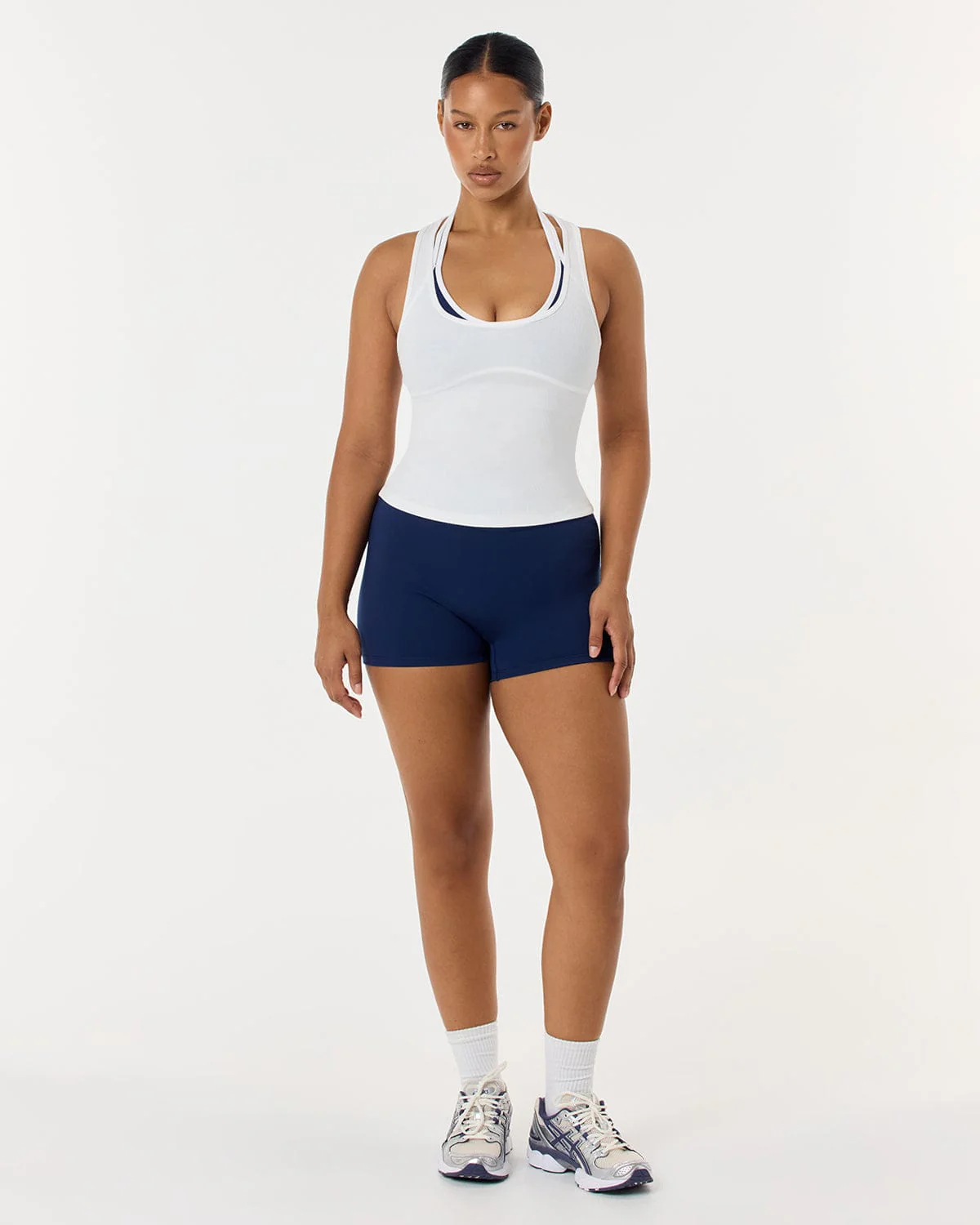 Racer Longline Rib Tank | White - Image 3