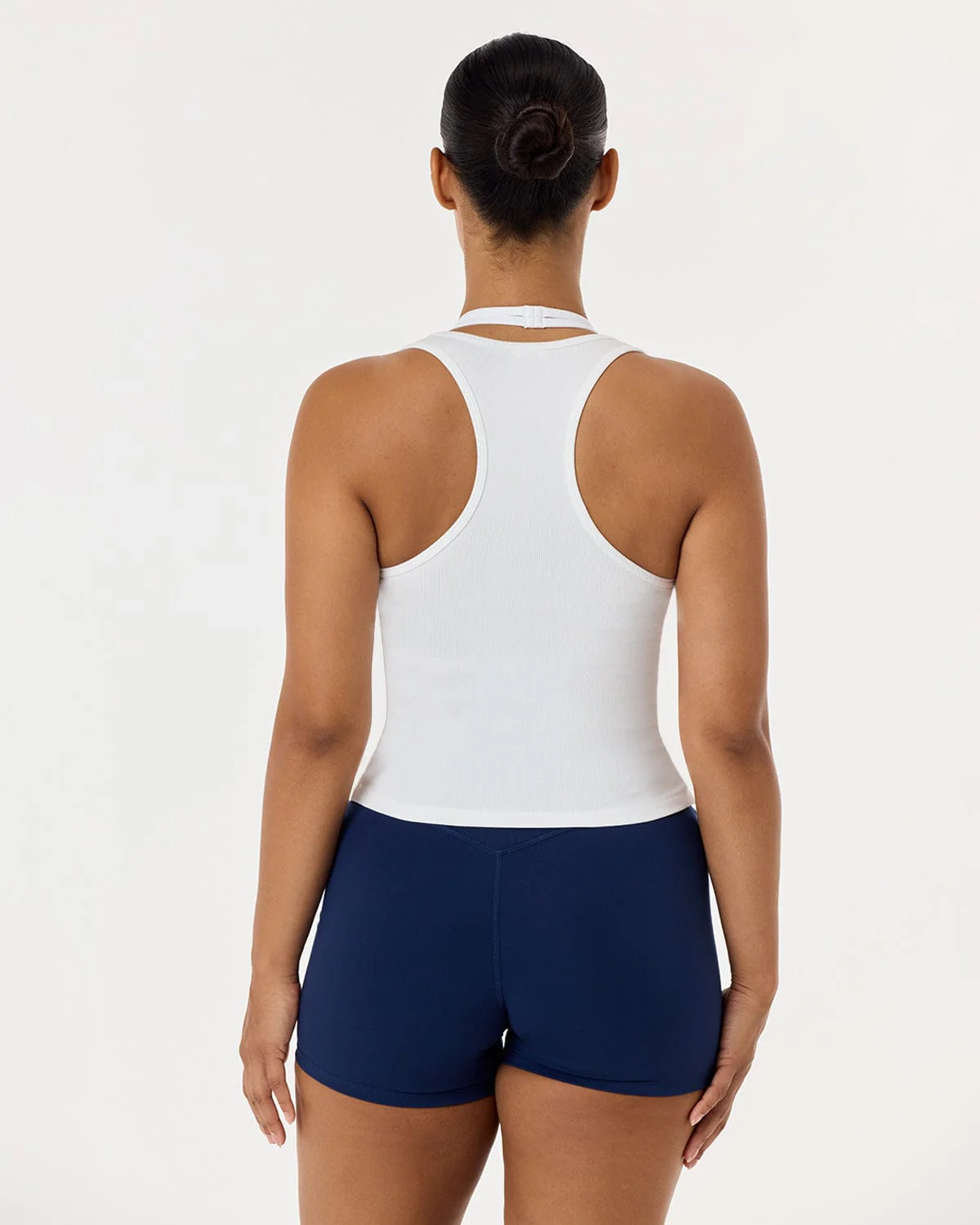 Racer Longline Rib Tank | White - Image 4