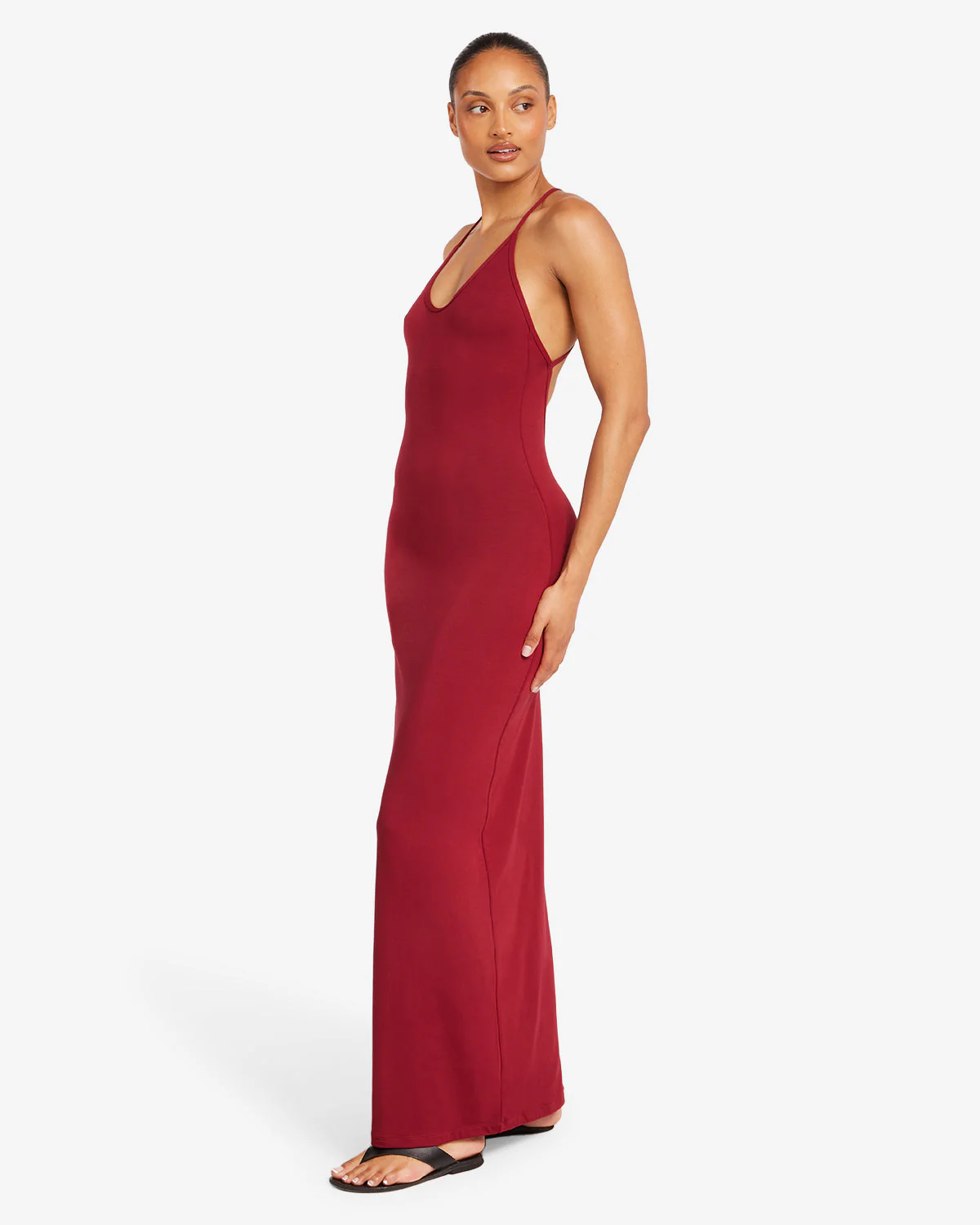 Scoop Neckline Maxi Dress | Cherry - Image 7