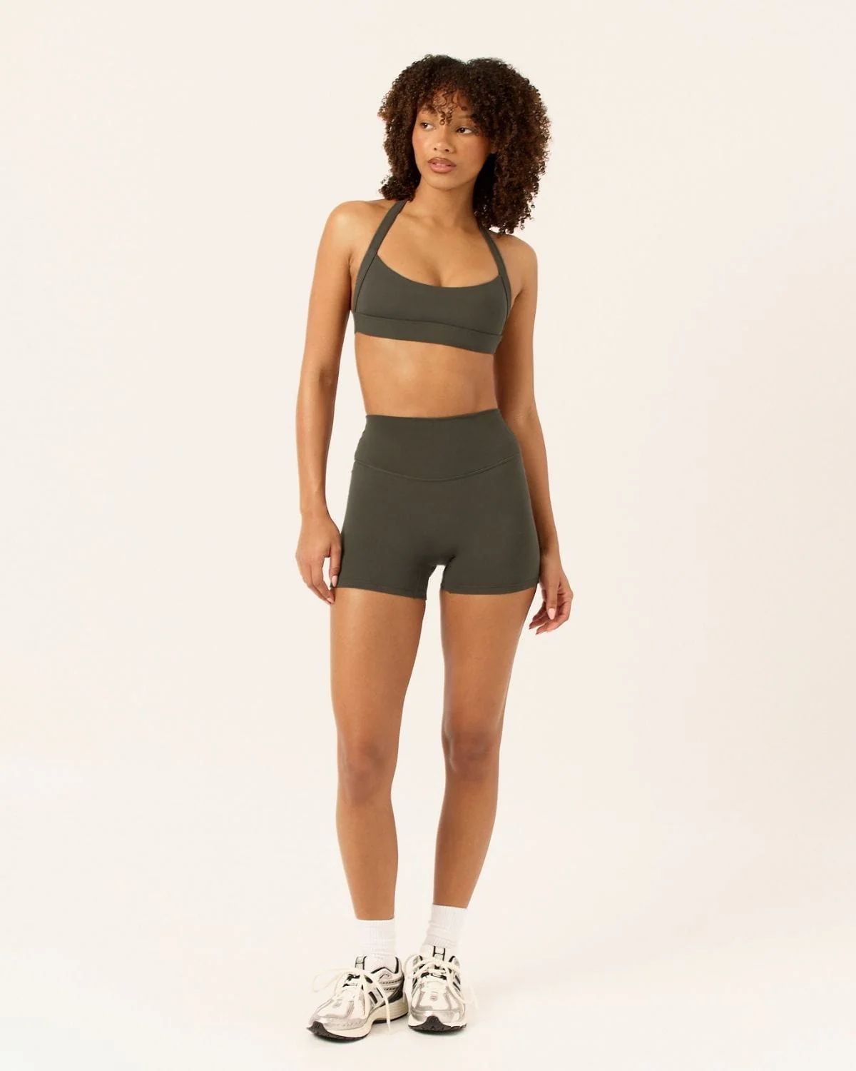 Serenity Invisible Scrunch Shorts 4" | Deep Olive - Image 5