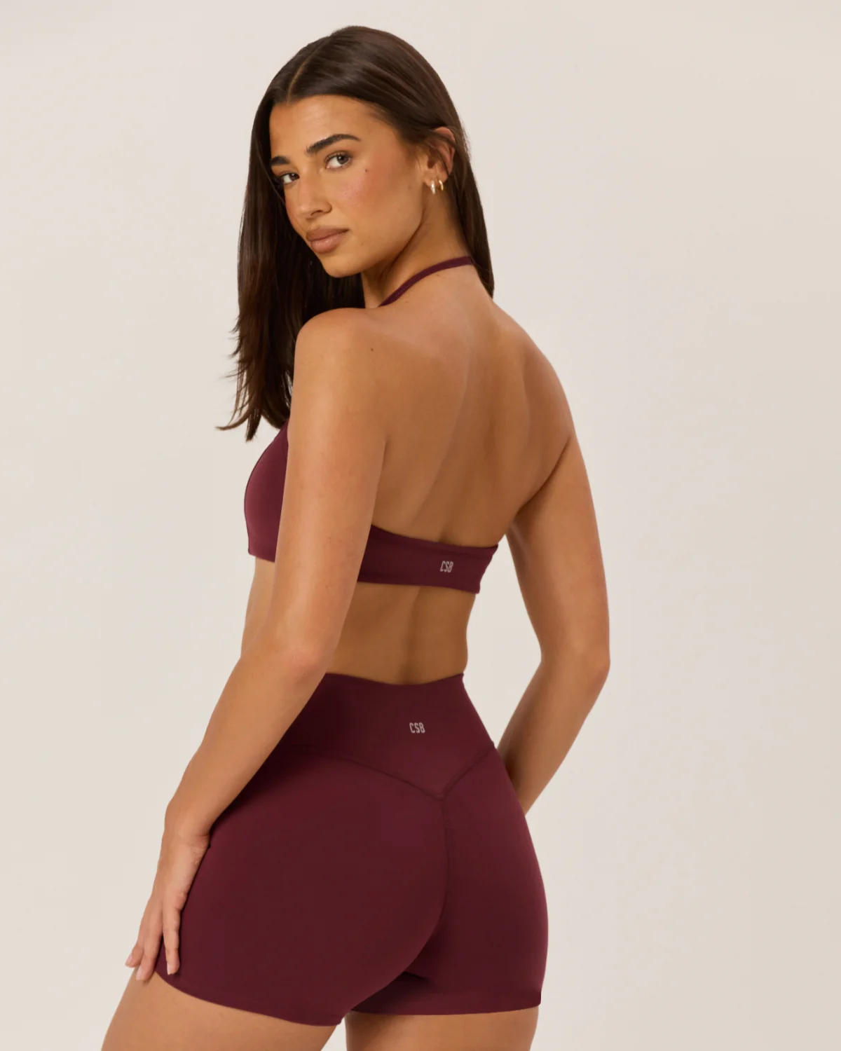 Serenity Contour Halter Crop | Burgundy - Image 3