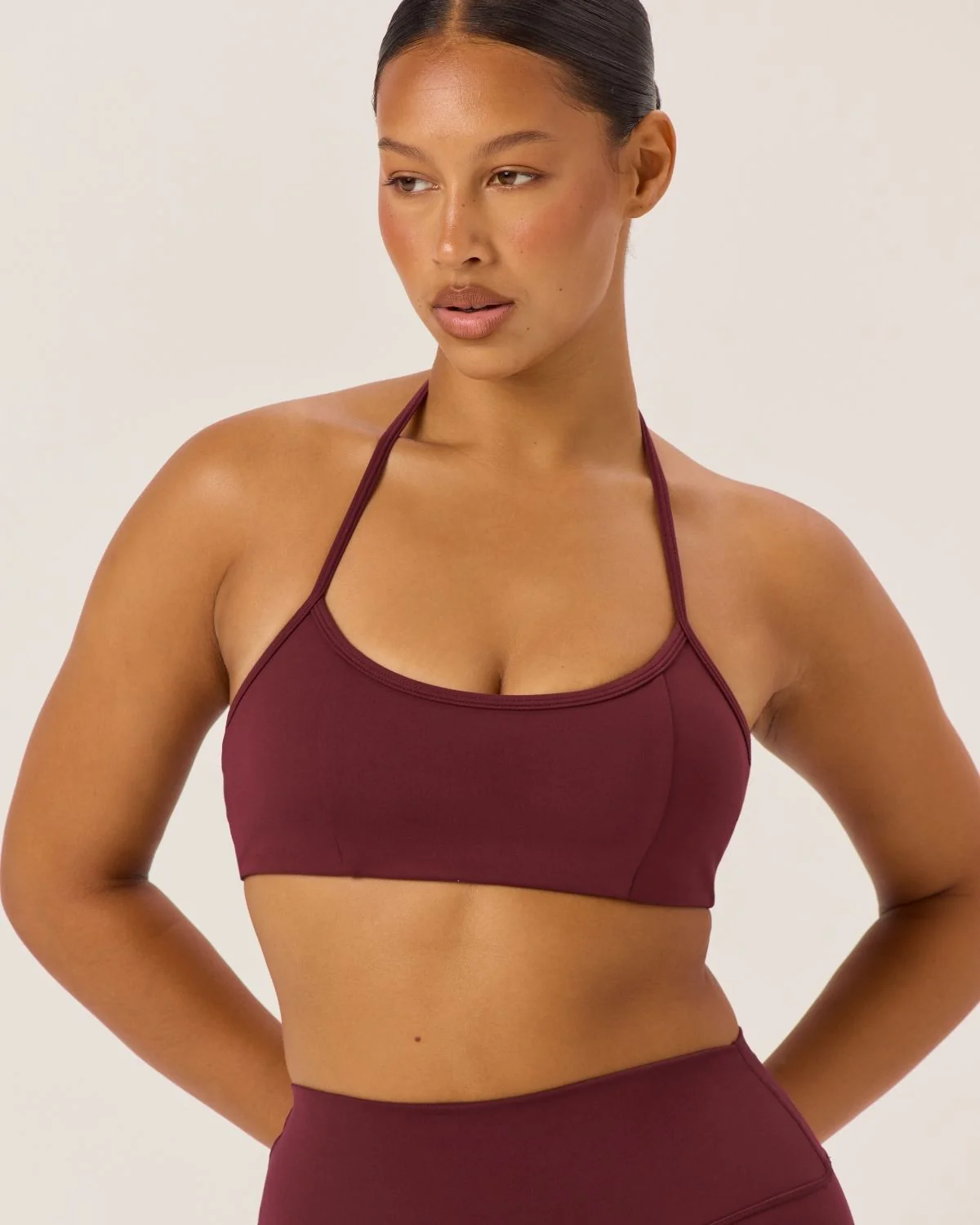 Serenity Contour Halter Crop | Burgundy - Image 5