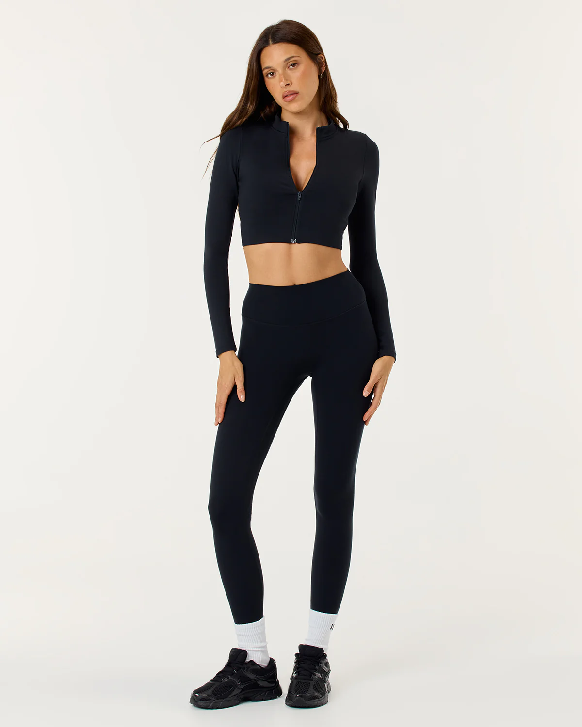 Serenity Cropped Zip Jacket | Black - Image 3