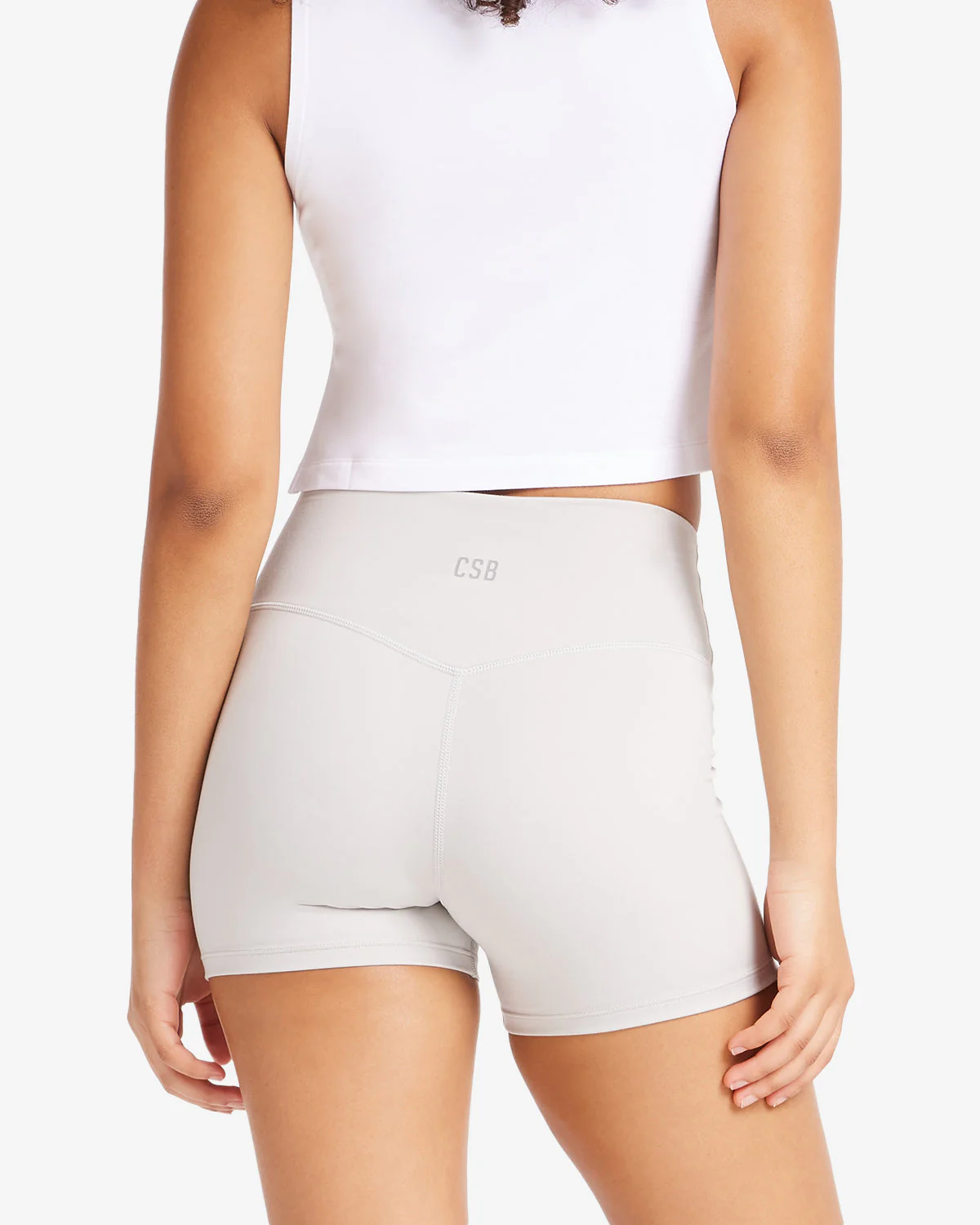 Serenity Drawstring Shorts 4" | Light Grey - Image 7