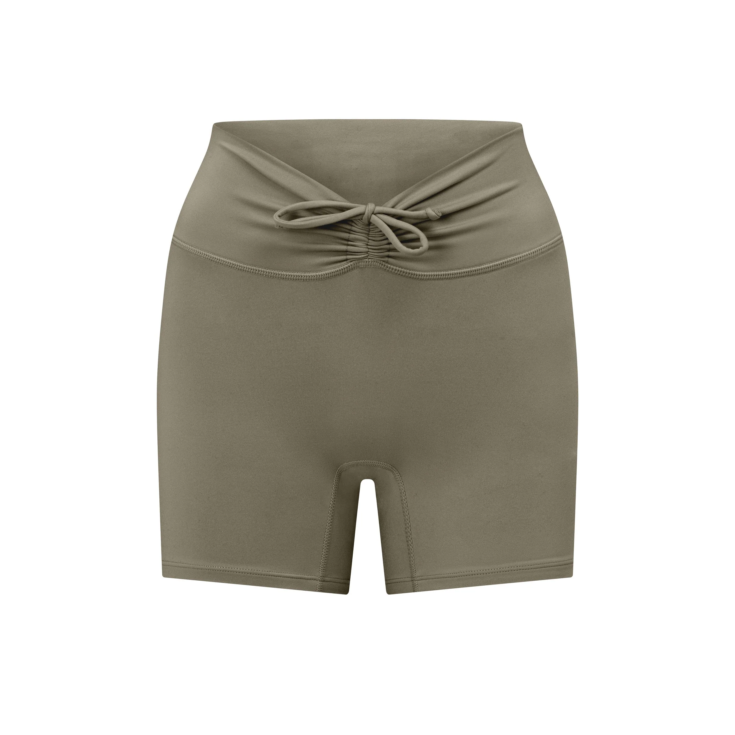 Serenity Drawstring Scrunch Shorts 4" | Vintage Khaki - Image 4
