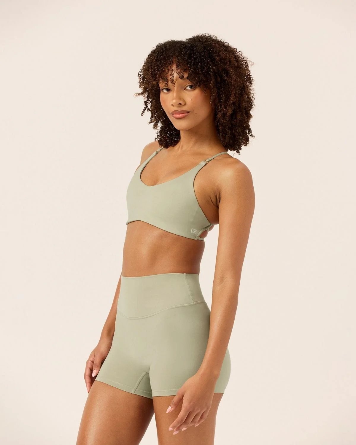 Serenity Invisible Scrunch Shorts 4" | Sage - Image 3