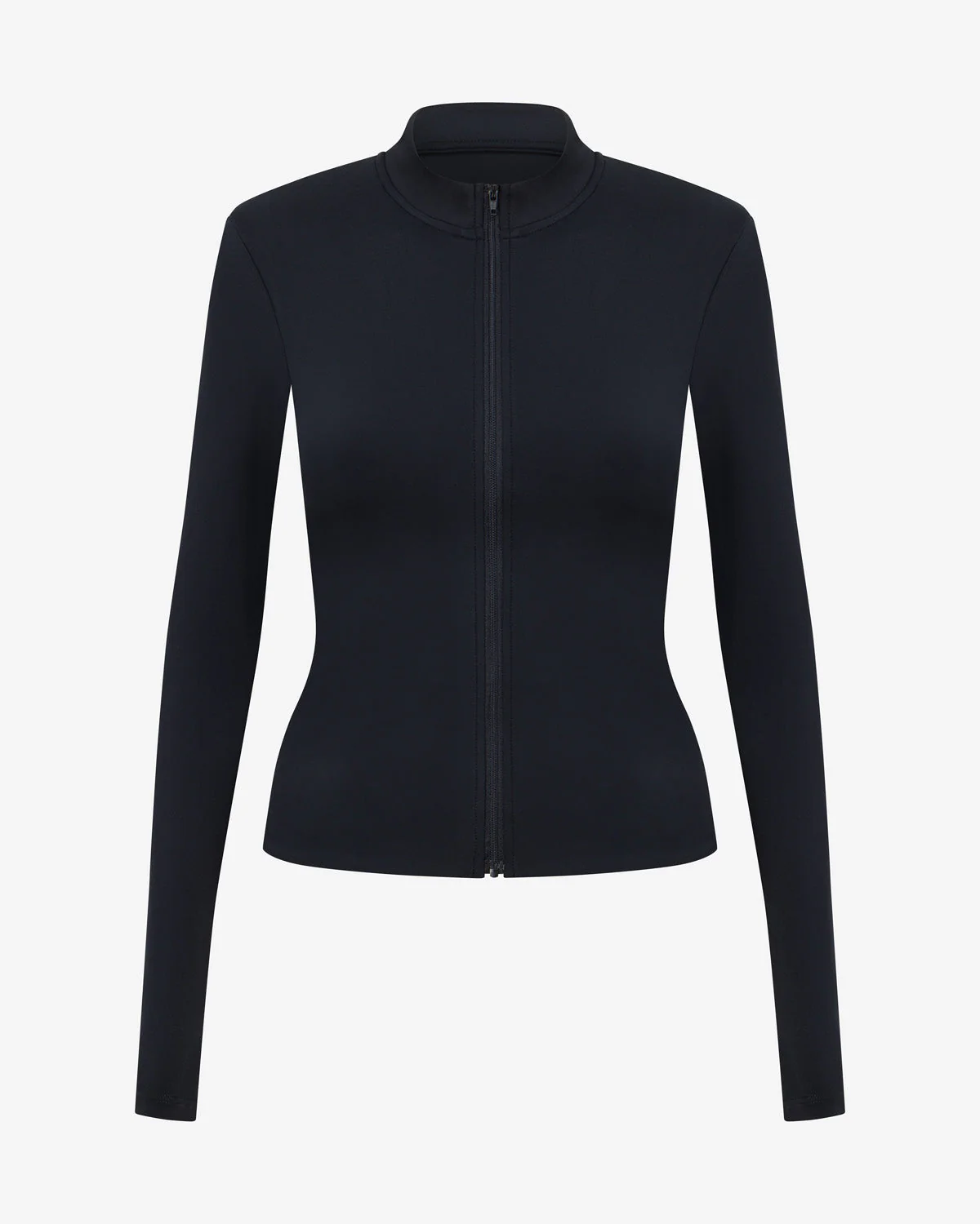 Serenity Longline Zip Up Jacket | Black - Image 12