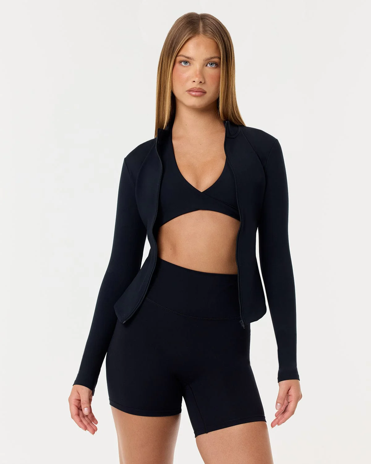 Serenity Longline Zip Up Jacket | Black - Image 4