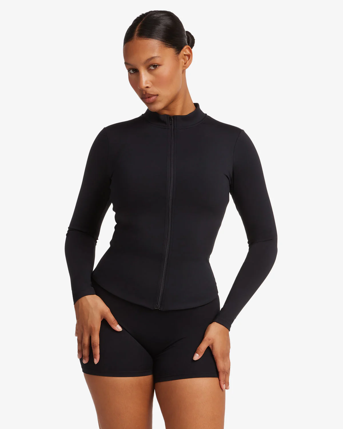Serenity Longline Zip Up Jacket | Black - Image 9