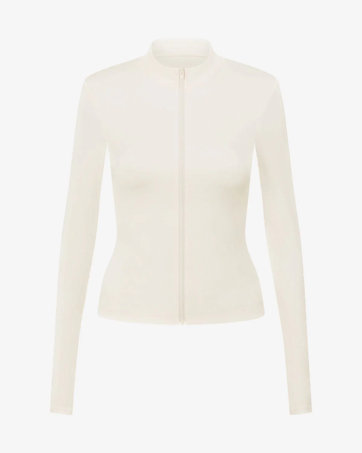 Serenity Longline Zip Up Jacket | Vanilla - Image 8