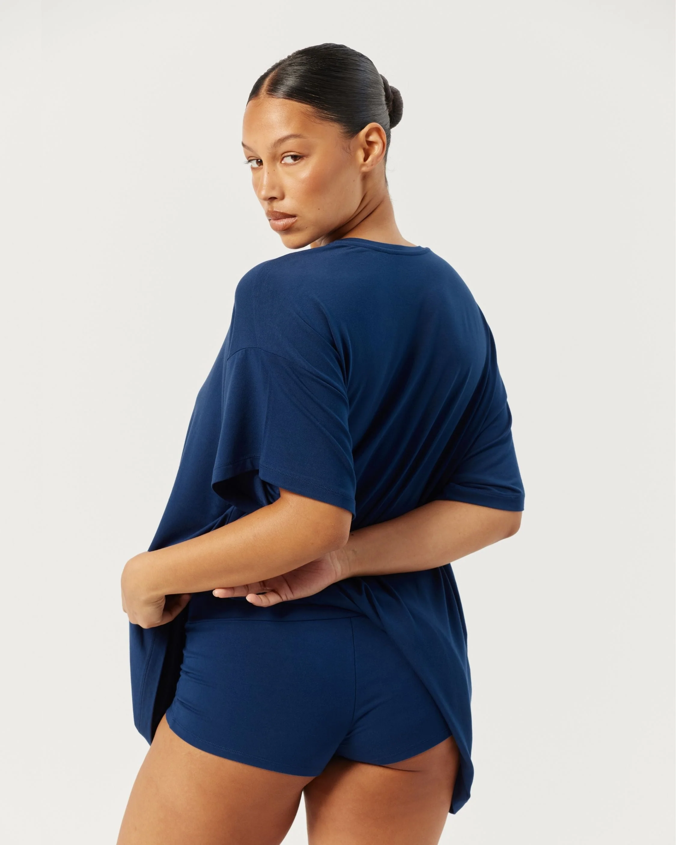 Sleep Boy Leg Shorts | Navy - Image 8