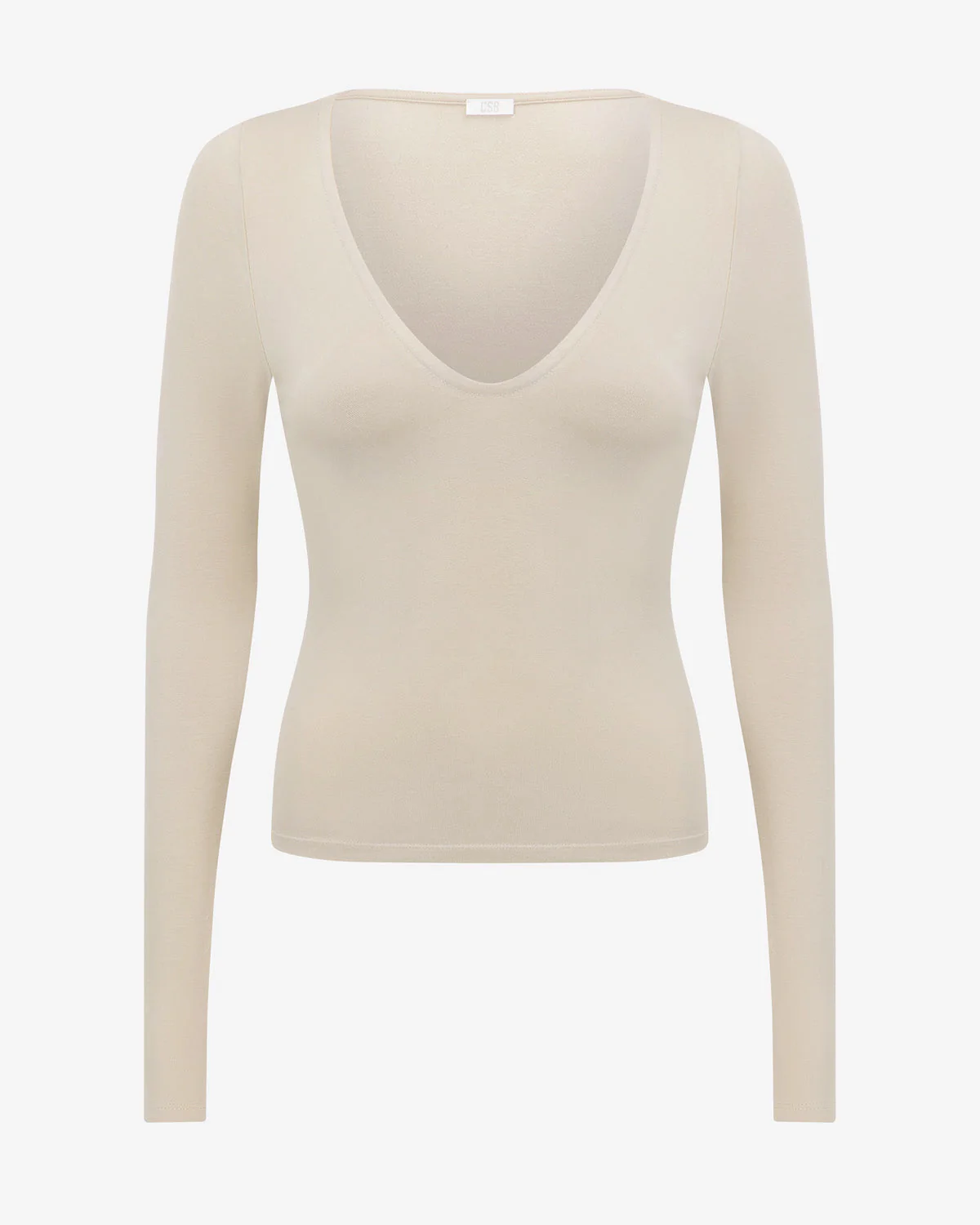 V Neck Long Sleeve Top | Fawn - Image 4