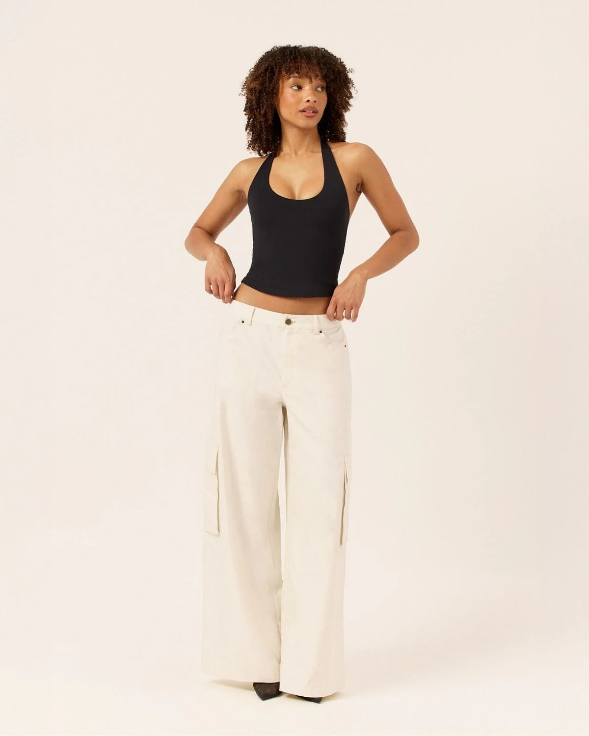 Wide Leg Cargo Pants | Vanilla - Image 7