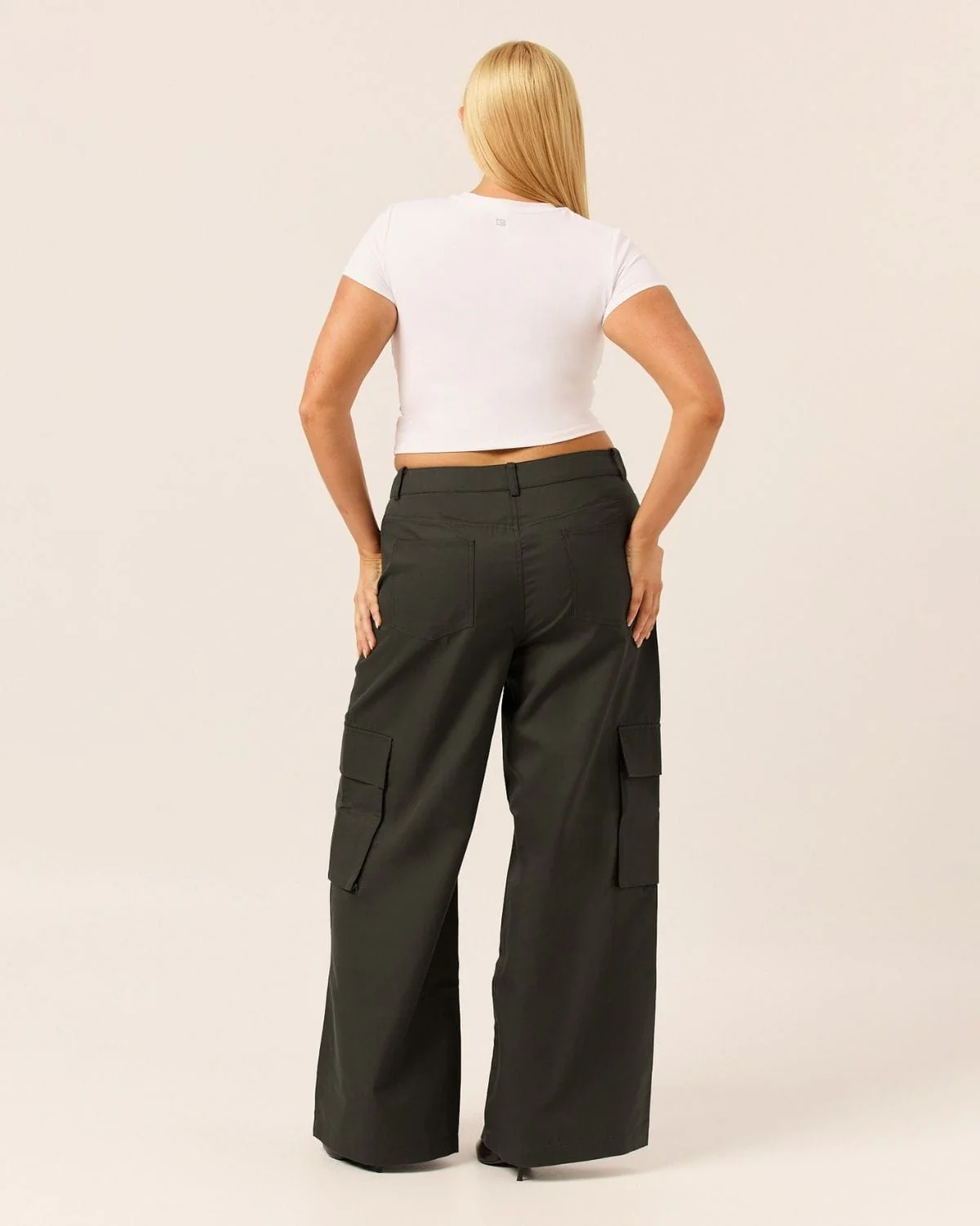 Wide Leg Cargo Pants | Deep Olive - Image 5