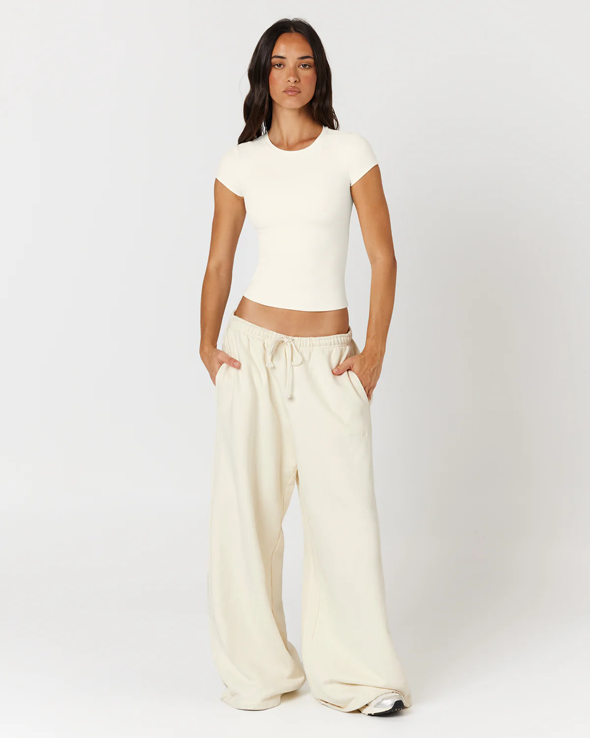 Wide Leg Sweatpants | Milk - Image 4